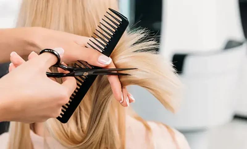 Coupe courte effilée avec ombré blond doré au Salon de Muriel Bordeaux